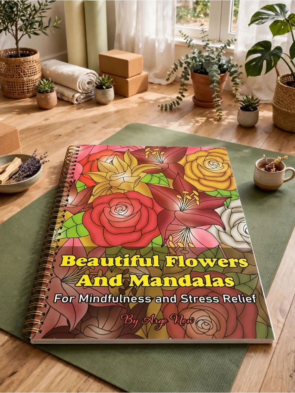 Beautiful Flowers & Mandalas for Mindfulness Stress Relief Women’s Coloring Book